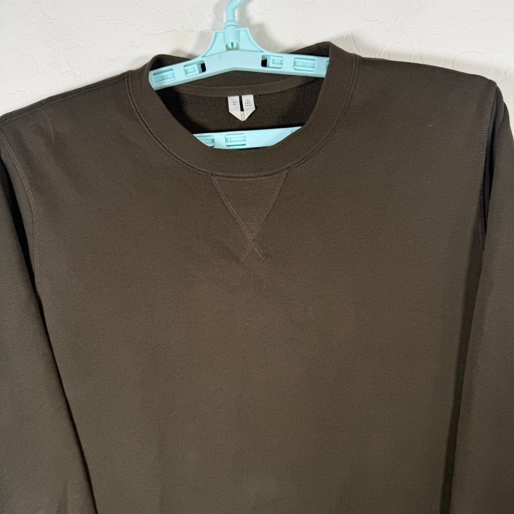 Arket Sweatshirt Mens M Green Crew Neck Pullover Cotton Minimalist Casual